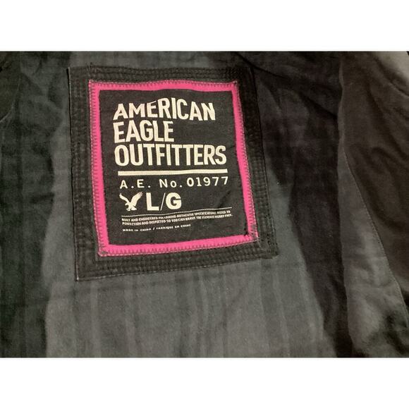 American Eagle Outfitter jacket plaid lining women’s L black - Picture 6 of 7